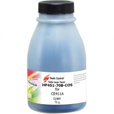 Тонер для картриджа Static Control HP451-70B-COS для картриджей CE411A Cyan (фл. 70г)